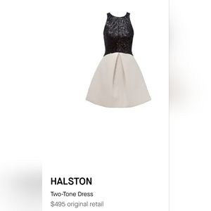 Halston Heritage two tone sequin and satin pocketed dress